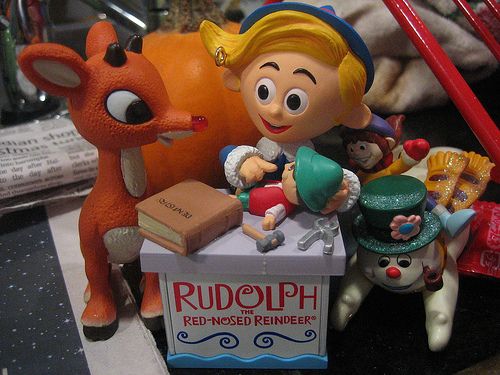 Rudolph: You wouldn't mind my - red nose? Hermey: Not if you don't mind me   being a dentist. Rudolph: [shaking hands with Hermey] It's a deal. [Rudolph 