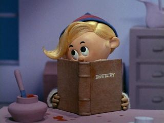 Hermey is one of Santa's elves who doesn't like to make toys, he wants to be a   dentist instead. He runs away and crosses paths with Rudolph, and they decide 