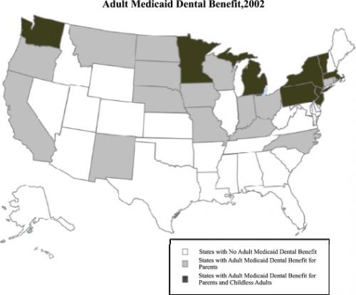 note that Medicaid payment rates often are well below dentists' fees.  state   Medicaid program administrators have based their reimbursement schedules on   a . dental procedures in each of the three Mid-Atlantic states (NJ, NY, PA) and   fees 