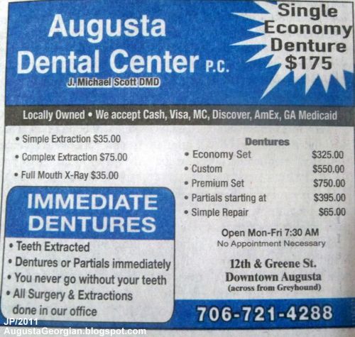 Free Dental Clinics » Georgia Free Dental Clinics » Augusta. Augusta, GA Free   Dental (Also Affordable and Sliding Scale Dental). We have listed all of the free 