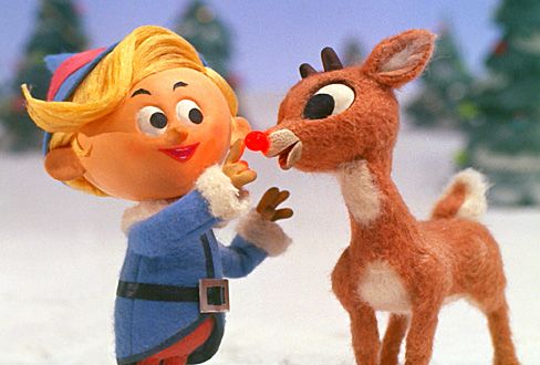 Rudolph the Red-Nosed Reindeer (Voiced by Billie Mae Richards) The main   character, Rudolph is the lovable young reindeer who is initially outcasted   because 