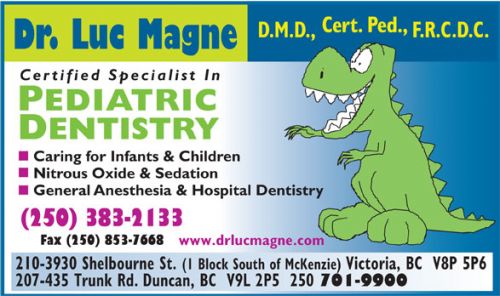 Victoria, BC's local parent and child-related Products, Programs & Services   Directory. Kids' items, baby  Dr. Norman Bull & Dr. Yale Rao-Pediatric Dentistry 