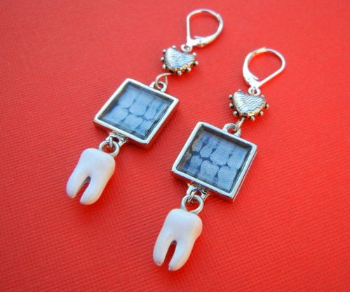 The perfect candy jar for a dentist! ha ha. 1 like 5  Toothbrush bracelet-I'd love   to make these, and give one to the girls' dentist! 2 repins  dental xray earrings 